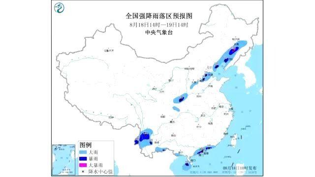 中央气象台继续发布暴雨黄色预警：吉林 辽宁 云南 广东局地有大暴雨