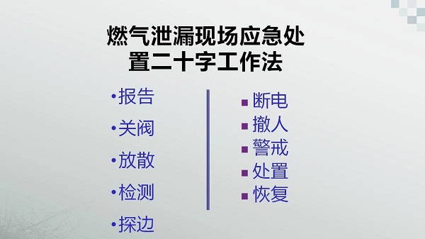 燃气泄漏现场应急处置二十字工作法(图2)